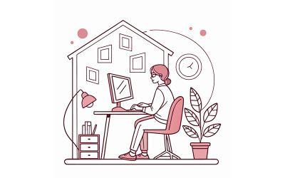 Diseñador independiente que dedica tiempo a proyectos en su espacio de trabajo privado.