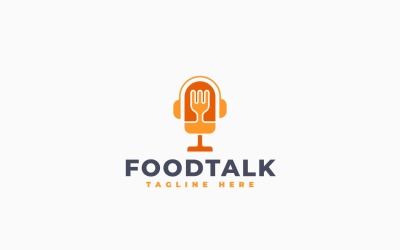 Modèle de logo pour le podcast Food Talk