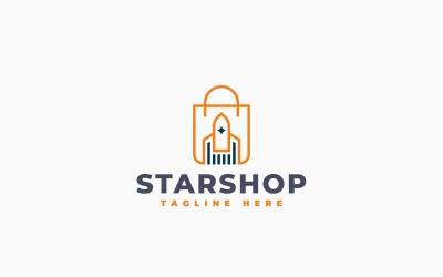 Modello di progettazione del logo del negozio spaziale