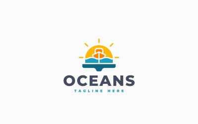 Ocean Book Logo Template Ontwerp