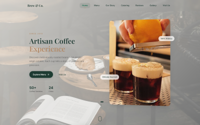 Brew &amp;amp; Co - Artisan Coffee Shop Landing Page Template