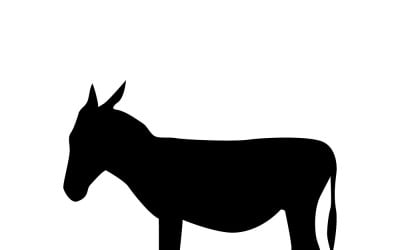 Ilustración gráfica vectorial de silueta clásica de burro
