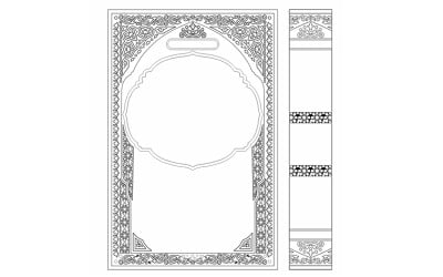 Islamic  style white and golden book cover template design