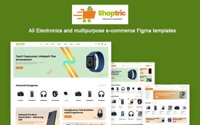 Shoptric - All elektronik och mångsidig e-handel Figma-mallar