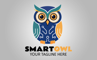 Smart Owl Logo Template | Modern Tech, Education, and AI Branding Design