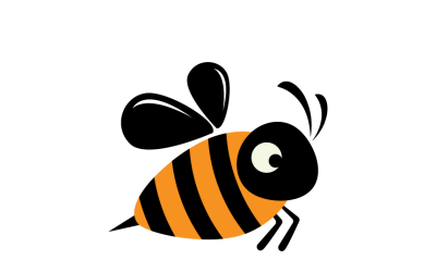 Bi flygande logotypmall Modern honungsbi