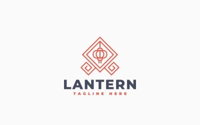 Chinese Lantern Logo Template Design