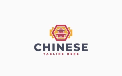 Chinese Temple Logo Template Design