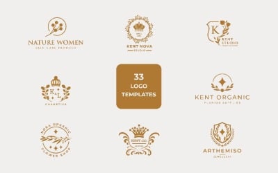 Elegant Feminine Botanical Branding Logo Kit
