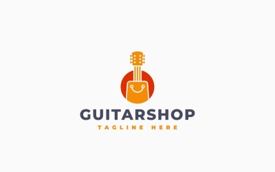 Guitar Shop Logo Template Design