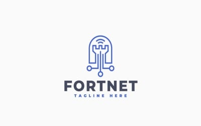 Minimalistický návrh šablony loga systému Fort