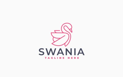 Minimalistyczny szablon logo łabędzia