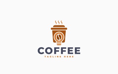 Modello di progettazione del logo dell&amp;#39;idea del caffè