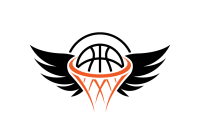 Modelo de logotipo de basquete para equipe esportiva moderna