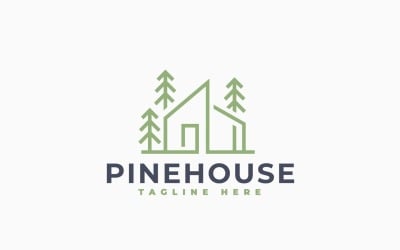 Pine House Logo Template Design