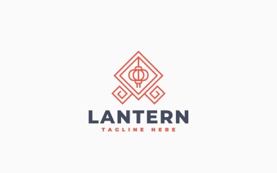 Sjabloonontwerp voor een logo met een Chinese lantaarn