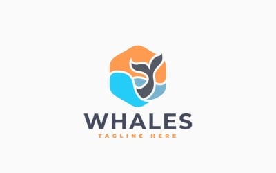 Whales Logo Template Design