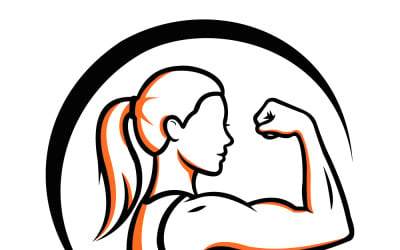A powerful woman flexing her bicep, illustrating strength and fitness goals