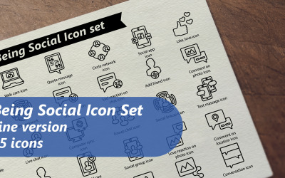 Being Social Line Icon Set