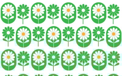 Diseño gráfico con un encantador patrón de flores de margarita