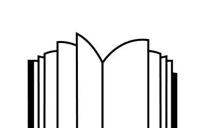 Icono vectorial de libro abierto clásico para educación y conocimiento