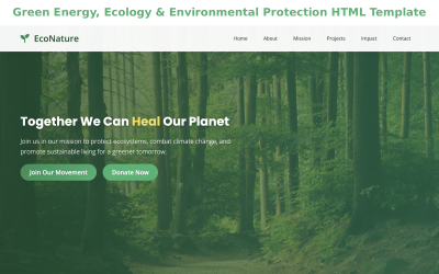 Green Energy, Ecology &amp;amp; Environmental Protection HTML Template