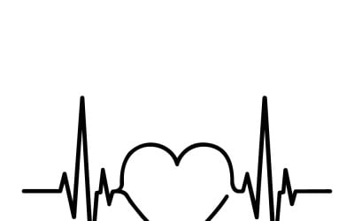 Ligne de battement de cœur avec forme de cœur symbolisant la santé, le bien-être, l&amp;#39;amour, la vitalité et la vie