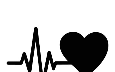 Ligne de battement de cœur avec symbole de cœur représentant la santé, l&amp;#39;amour et le bien-être cardiovasculaire en une seule image