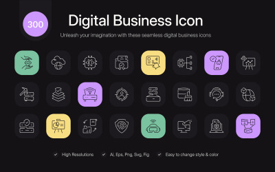 现代数字商业图标