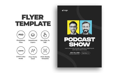 Podcast Talk Show or Webinar Flyer Template