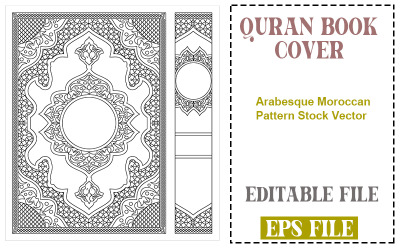 Koran bokomslag design vektor, med svart med elegant ram