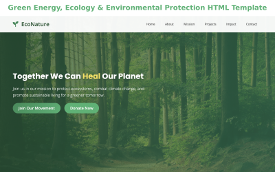 Šablona HTML pro zelenou energii, ekologii a ochranu životního prostředí