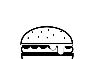 Icono vectorial de hamburguesa con queso apetitosa para el diseño del menú