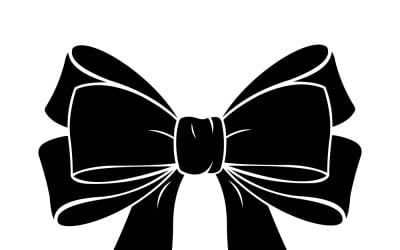 Elegant Black Ribbon Bow Silhouette For Gifts, Decorations, And Fashion Themes