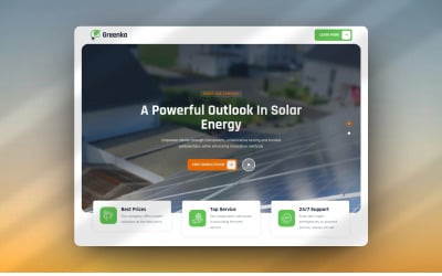 Greenka – Modelo HTML Premium para Energia Solar e Renovável