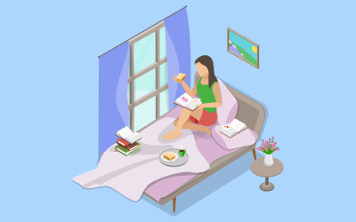 Literature fan,  resting and reading a book at home