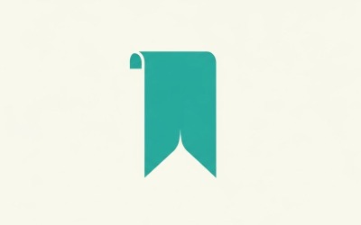 Minimalistický zelený symbol ikony záložky plochý design izolovaný na bílém pozadí