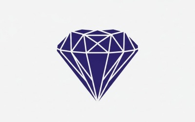 Minimalistisch blauw diamantlogo, symbool, platte vector, geïsoleerd op een witte achtergrond.