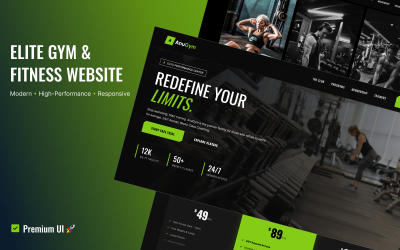 Modelo de site HTML para academia e fitness de elite - AnuGym