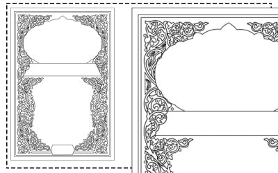 Diseño floral de portada de libro del Corán con caligrafía del Profeta Muhammad y un hermoso patrón