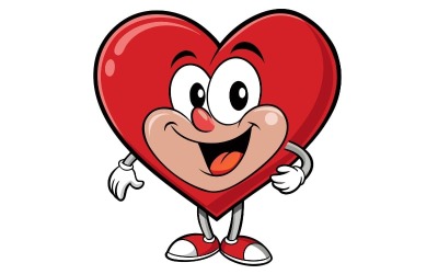 Red Heart Cartoon Valentines Concept