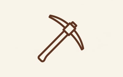 Símbolo de icono de pico marrón, vector minimalista plano aislado sobre fondo blanco