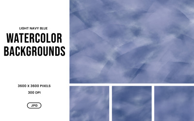 Watercolor Background Set – Light Navy Blue Abstract Textures
