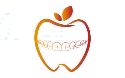 Dental Apple Smile Logo for Tooth Care and Medical Clinic