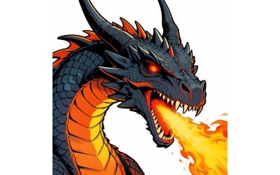 Dragons Fantasy Artificial Intelligence Image 11 (Ai Illustration Image + Vector Line Art)