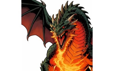Dragons Fantasy Artificial Intelligence Image 9 (Ai Illustration Image + Vector Line Art)