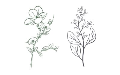 Floral Line Art Logo Set for Beauty Fashion and Botanical Use