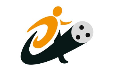 Football Player Action Logo for Sports Club and Team