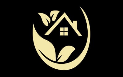 Golden Eco Home Logo for Real Estate and Sustainable Living
