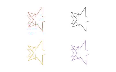 Hand Drawn Star Outline Logo Set for Creative Decoration